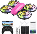 Swifsen Dron para niños con cámara y posicionamiento de flujo óptico, mini cuadricóptero RC con protección completa, 2 baterías modulares, luces LED coloridas, regalo fácil de volar para niños y principiantes (versión mejorada).