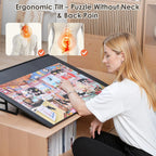 WELGEE 1000 piezas de rompecabezas inclinable con soporte, 31 x 24 pulgadas, mesa de rompecabezas portátil ligera para adultos y personas mayores, accesorio de rompecabezas personalizable de solo 3.5