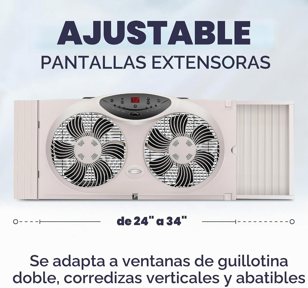 Bionaire Ventilador de Ventana con Aspas de Flujo de Aire Reversibl...