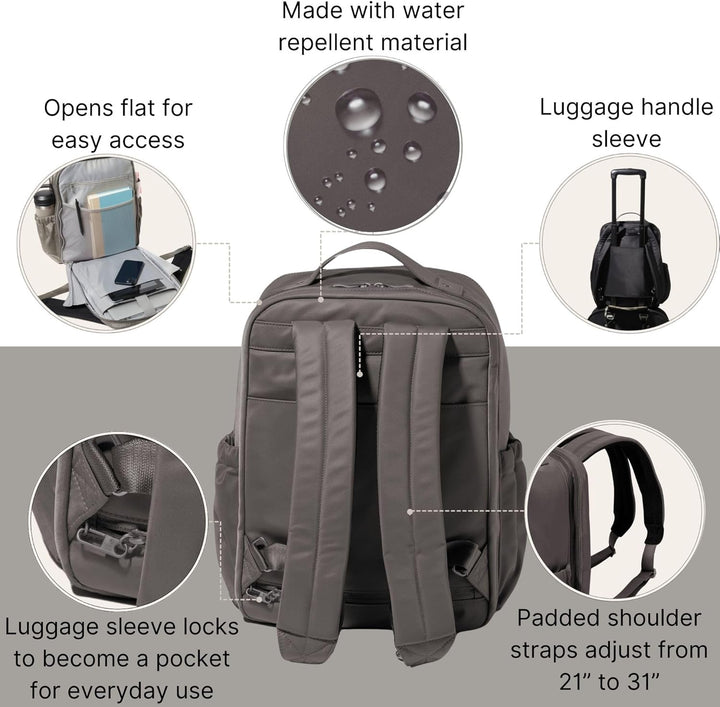 Baggallini Tribeca - Mochila expandible para laptop para mujer, 15...