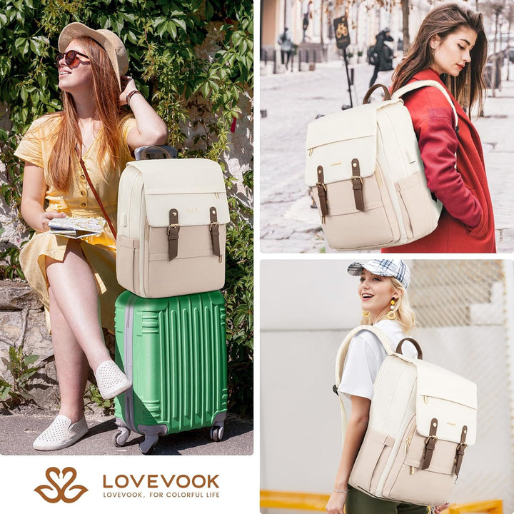 LOVEVOOK Mochila para computadora portátil para mujer, mochila de v...