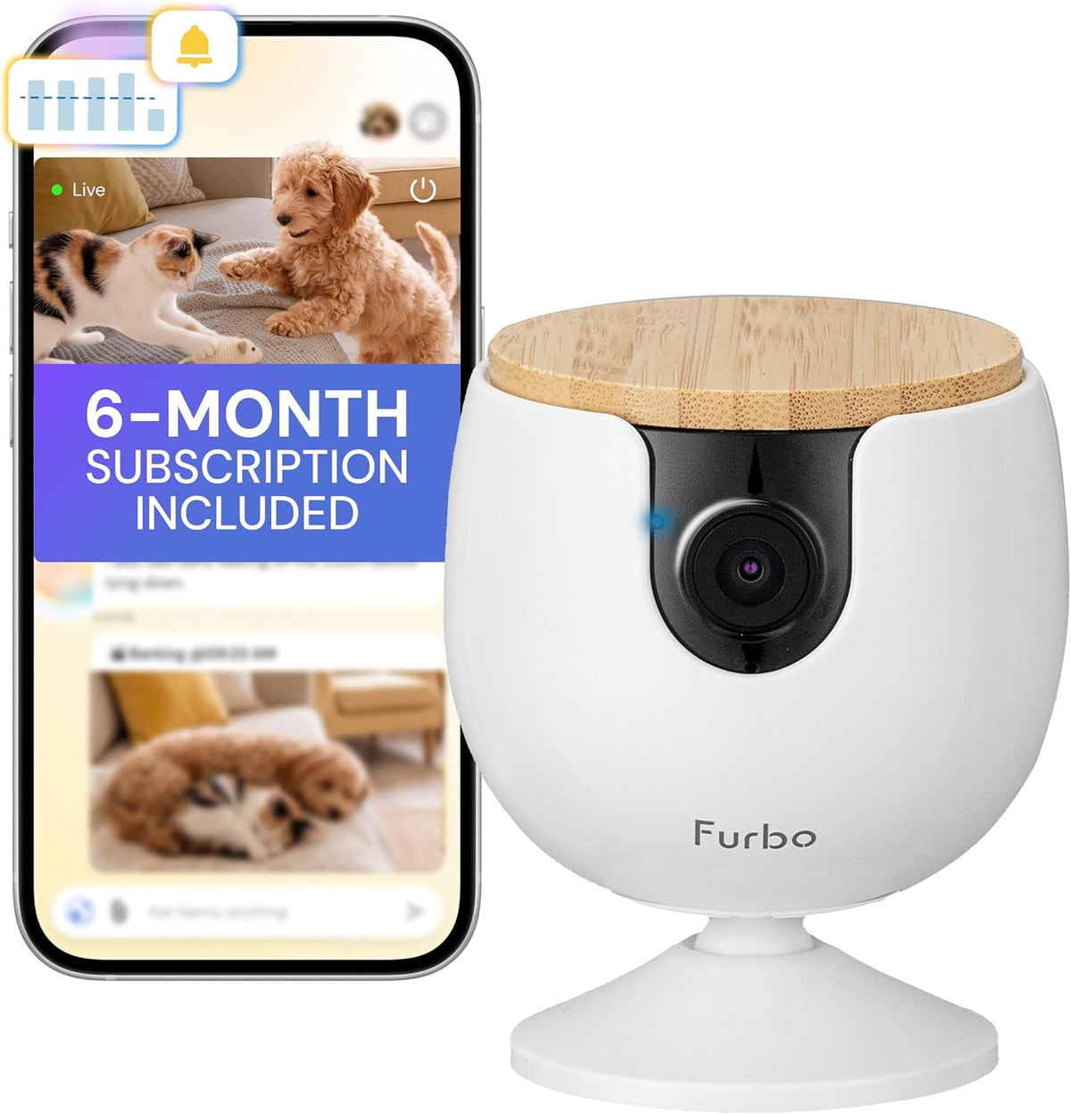 Furbo Mini cámara para mascotas [suscripción de 6 meses incluida]