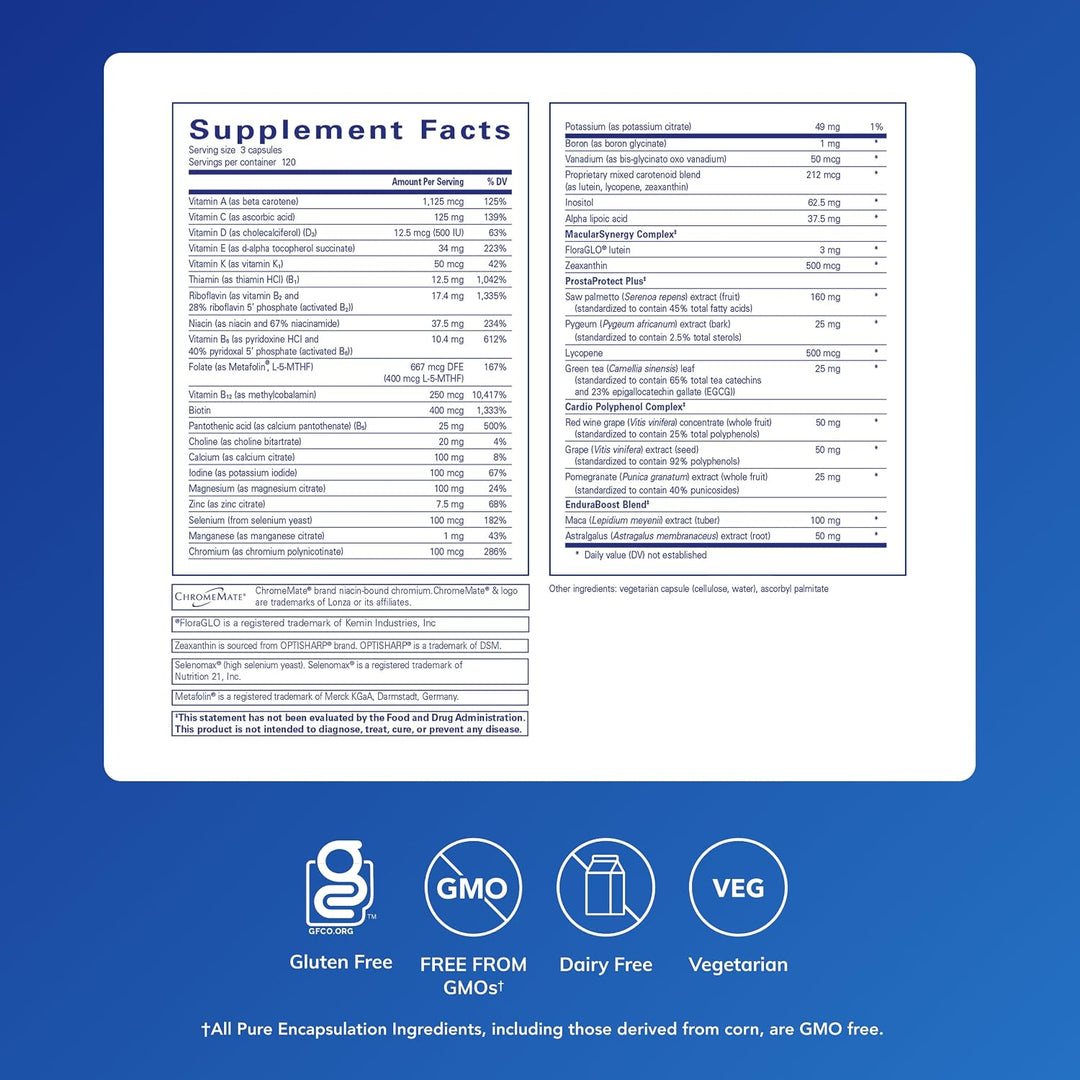 Pure Encapsulations Nutrientes para hombres - Suplemento multivitam...