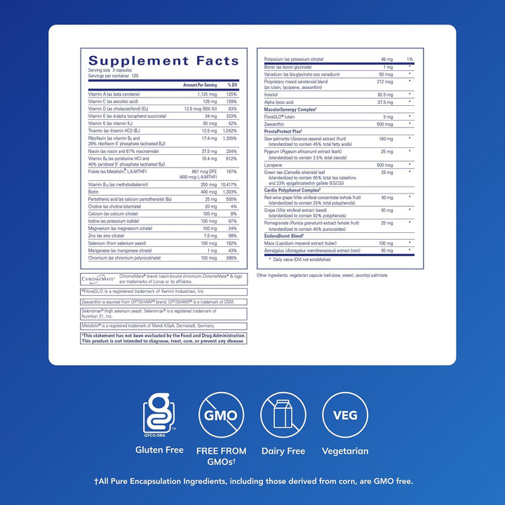 Pure Encapsulations Nutrientes para hombres - Suplemento multivitam...