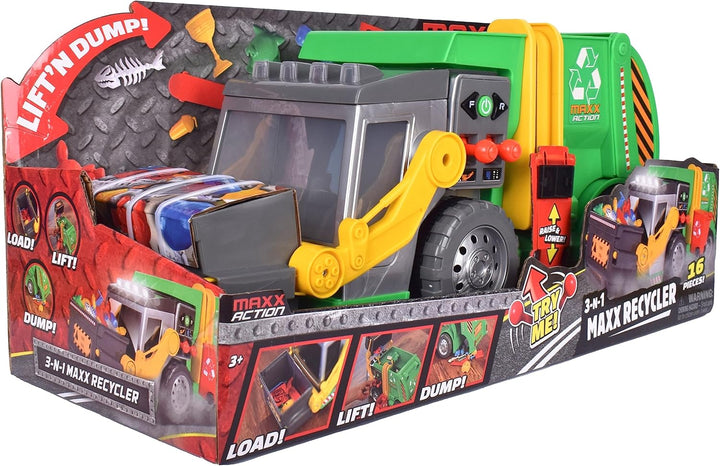 Maxx Action Juego de Camión de Basura Motorizado Grande de 19"...