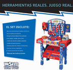 Marvel Spidey & His Amazing Friends - Juego de banco de herramientas de 55 piezas, auto desmontable