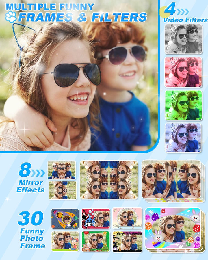 Cámara para niños Uffylle, selfie frontal de 1080P 48MP, cámara de...