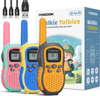 FOREDOM Radios de Mano Recargables para Niños Walkie Talkies a Larga Distancia para Niños y Niñas de 3 a 12 Años - Juguetes de Cumpleaños con Linterna, Pack de 3