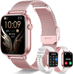 Reloj inteligente de 1.83 pulgadas para mujer con llamada Bluetooth (respuesta/marcación), rastreador de actividad física con más de 100 modos deportivos, monitor de frecuencia cardíaca/sueño, podómetro, relojes inteligentes para mujer, compatible con