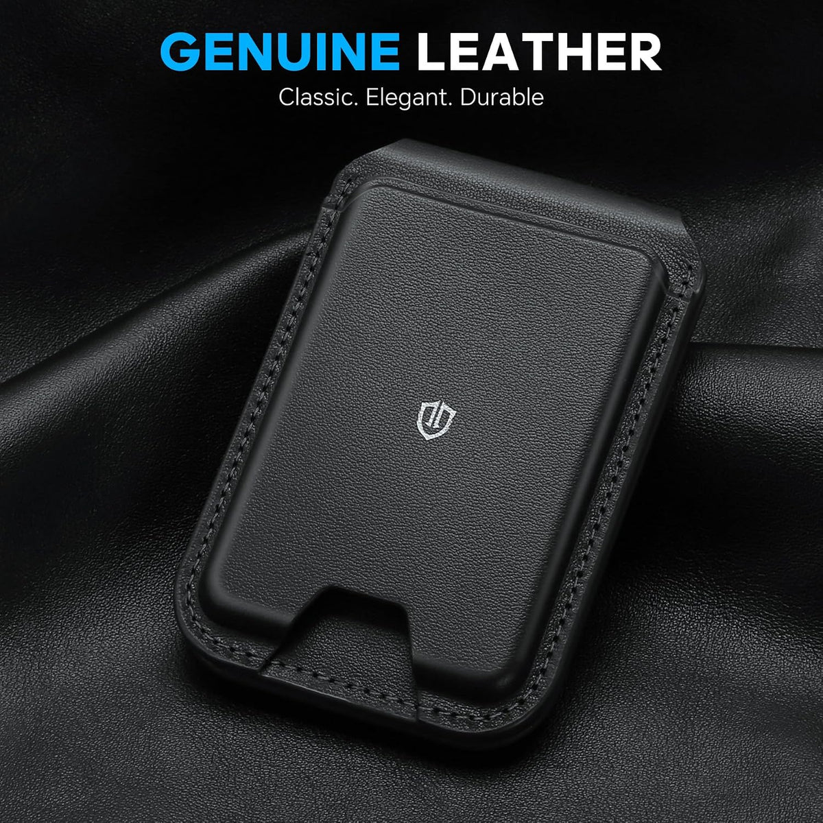 SHIELDON Cuero genuino para soporte de cartera MagSafe, 6 tarjeteros