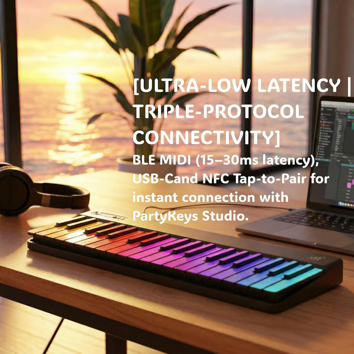 PartyKeys Paquete de piano de teclado MIDI modular de 72 teclas (2...