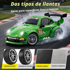 1:24 RC Drift Car 4WD Coche de carreras de alta velocidad con luces LED y 2