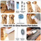 Buenkee Kit de aspiradora de aseo para perros, cortadora de 15000 Pa