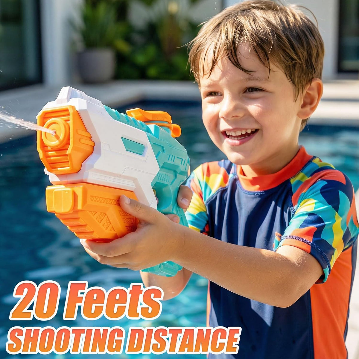 Paquete de 5 pistolas de agua para niños y adultos, pistola de agua de largo alcance, juguete de verano al aire libre para niños y niñas, piscina, playa, patio, fiesta de juegos de lucha