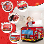 Camión de bomberos Pop Up Tent para niños, juguete interior/ exterior