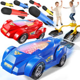 NIPLOOOW - Lanzador de coche de juguete cohete, 2 coches de carrera...