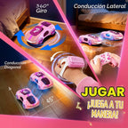 Coche de control remoto rosa para niñas, control remoto a mano