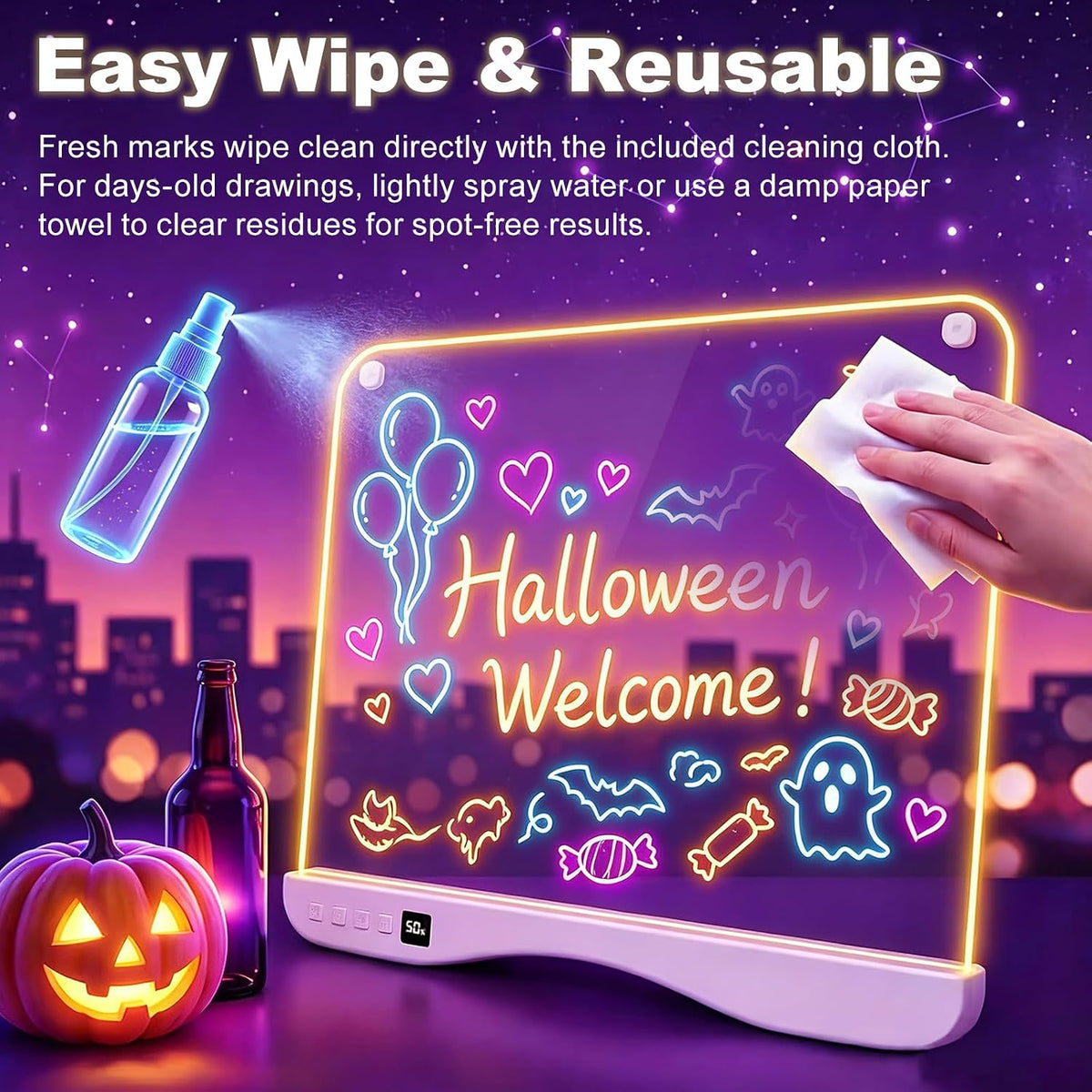 Tablero de dibujo LED de 16 pulgadas para niños, juego de regalo de