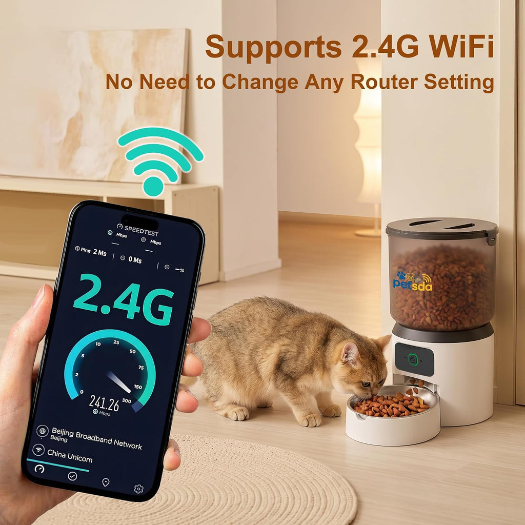Alimentadores automáticos del gato 4L temporizó las comidas secas WiFi 10