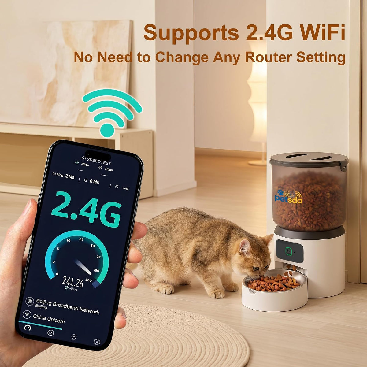 Alimentadores automáticos del gato 4L temporizó las comidas secas WiFi 10