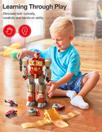 MIEBELY 3 en 1 Robot Dino Magnético que se Transforma Construcción para Niños