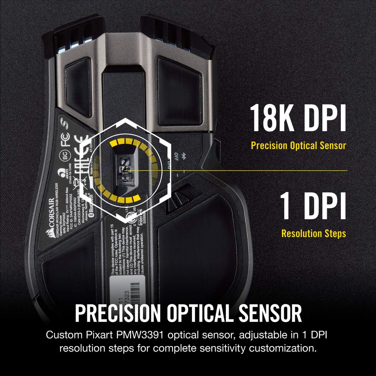 Corsair IRONCLAW RGB mouse inalámbrico FPS\/MOBA para juegos \u2013...