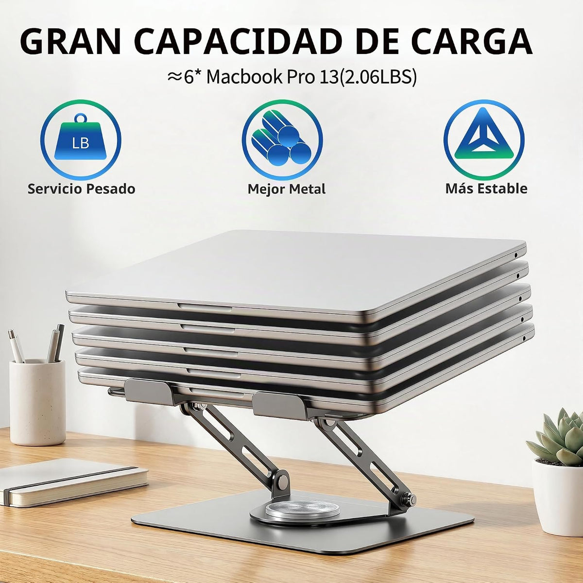 ALASHI Soporte para portátil para escritorio con base giratoria de...