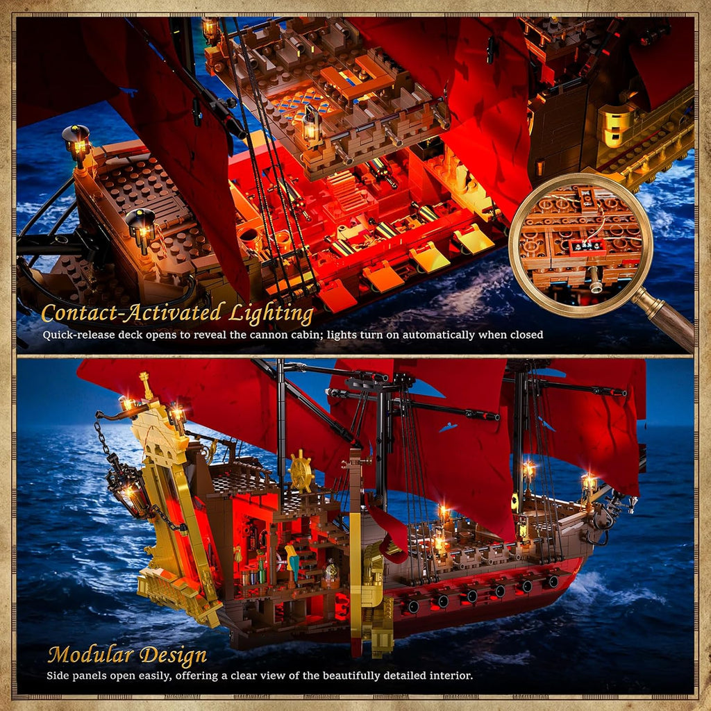 JMBricklayer Queen Anne's Revenge - Juego de construcción de barco pirata
