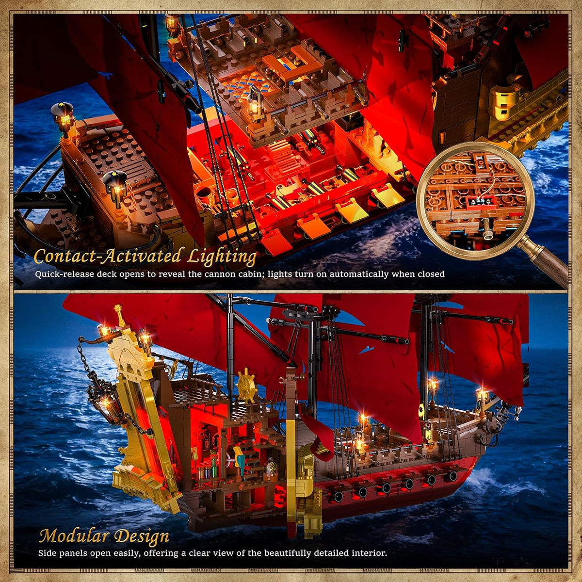 JMBricklayer Queen Anne's Revenge - Juego de construcción de barco pirata