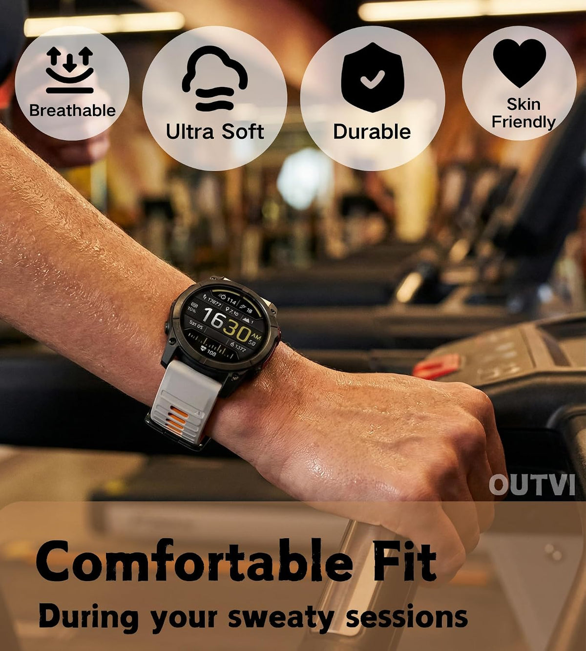 Correa deportiva suave y resistente para Garmin Fenix 5/Fenix 6/Fenix 7 de 0.866 in - QuickFit 22 correas de reloj para Garmin Fenix 8 1.850 in/Fenix 5 Plus/Fenix 6 Pro/Fenix 7 Pro Sapphire