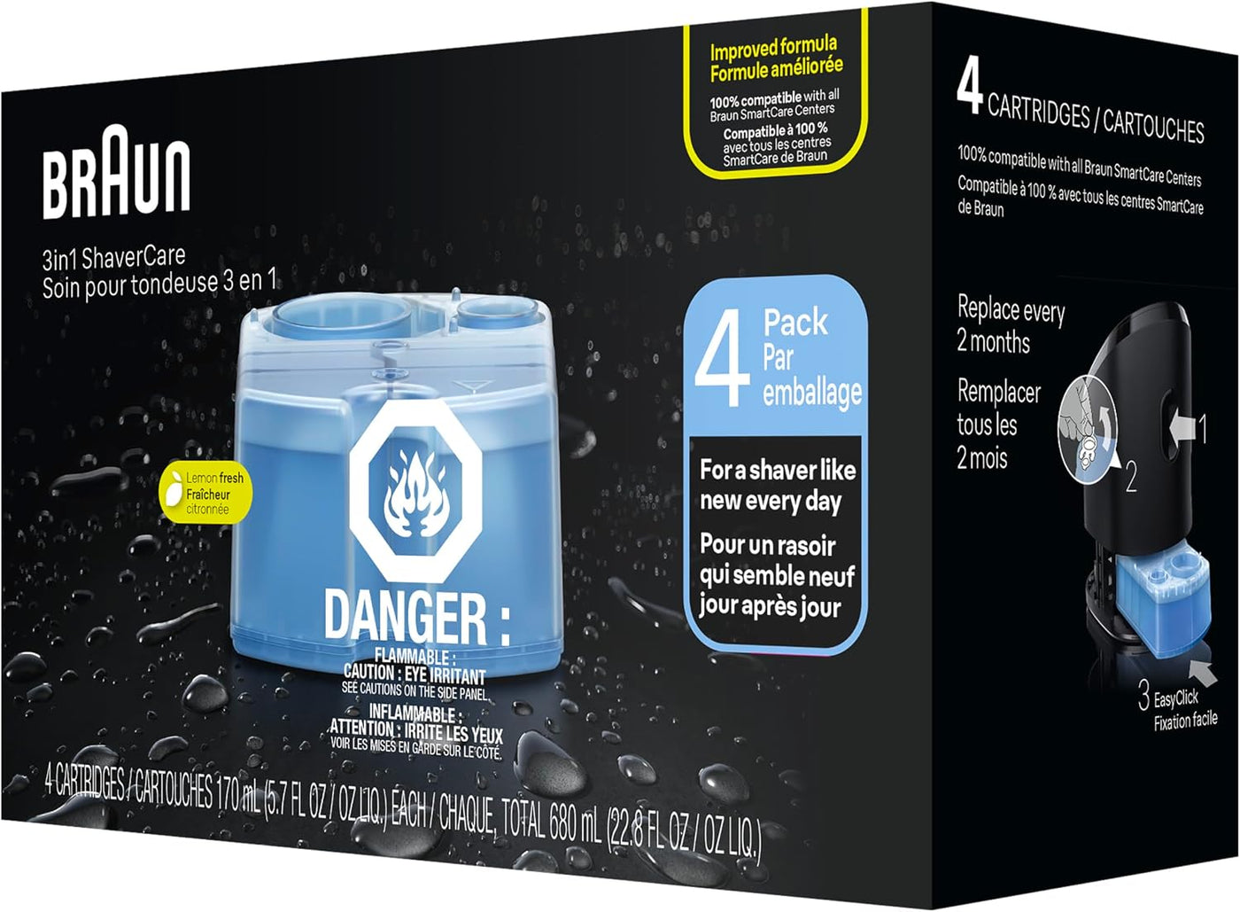 Braun - Cartuchos de recambio CCR, 4 unidades, cartuchos Clean & Renew
