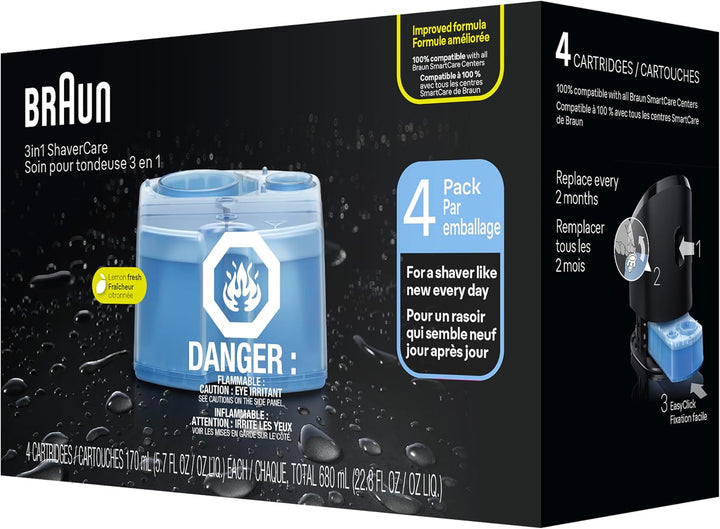 Braun - Cartuchos de recambio CCR, 4 unidades, cartuchos Clean & Renew