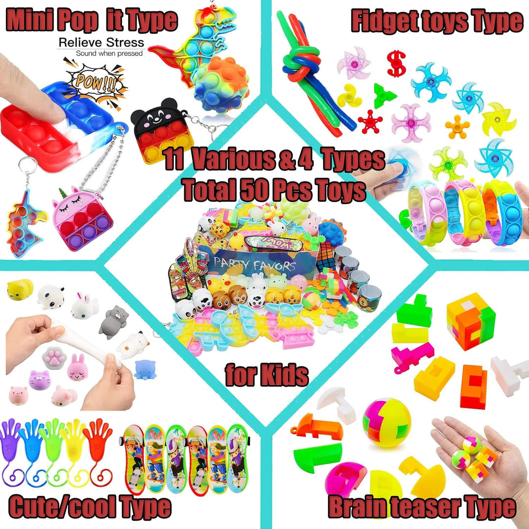 112 juguetes Pop Party Favors para niños, juguetes antiestrés de pr...