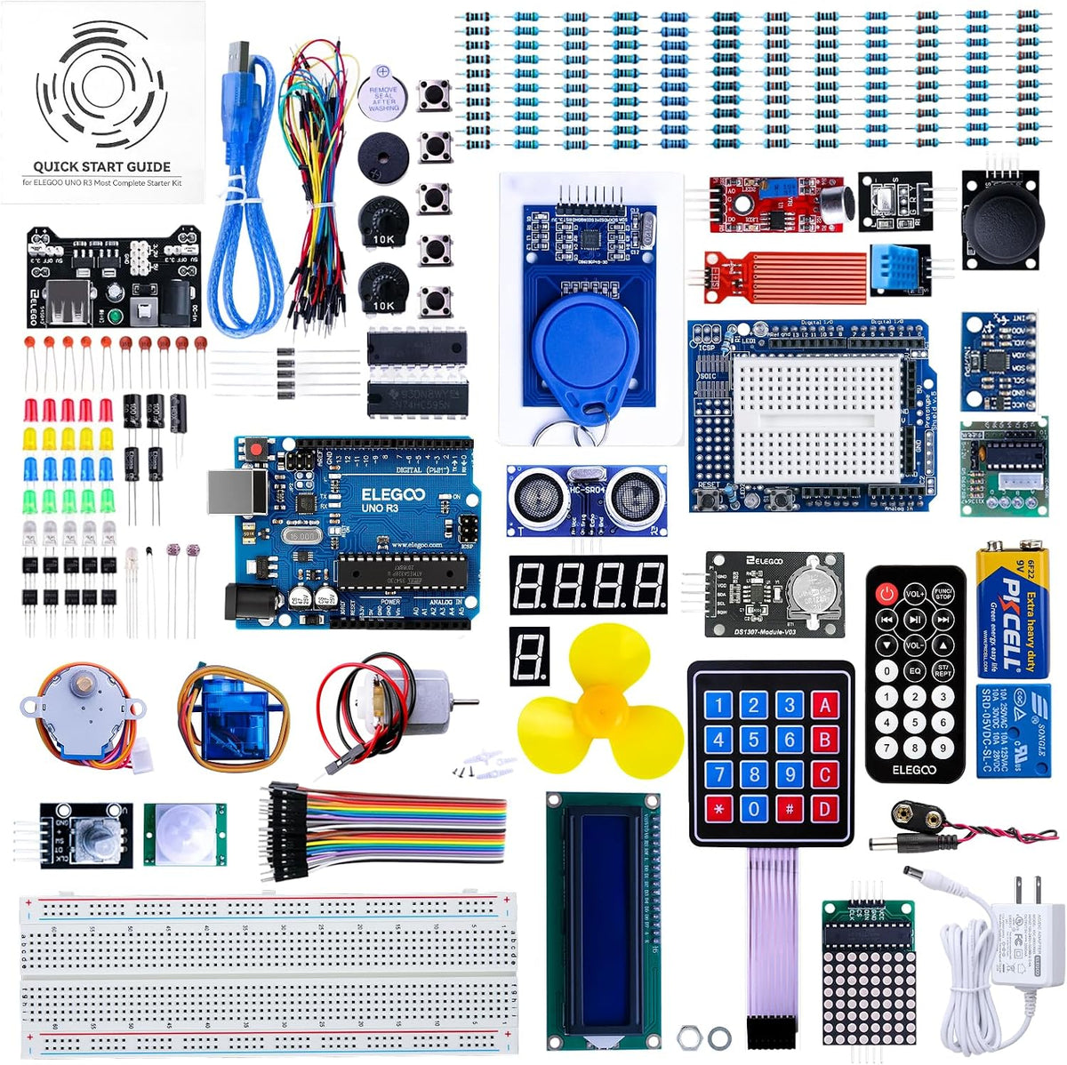 Kit inicial completo para Arduino Uno R3 con tutorial (63 artículos...