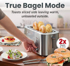 Elite Gourmet Tostadora de Ranuras Largas para 4 Rebanadas, Ranuras de 1.5" de Ancho y 5.1" de Profundidad