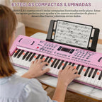 Electronic teclado Piano 61 Lighted Keys para Kids (Pink)