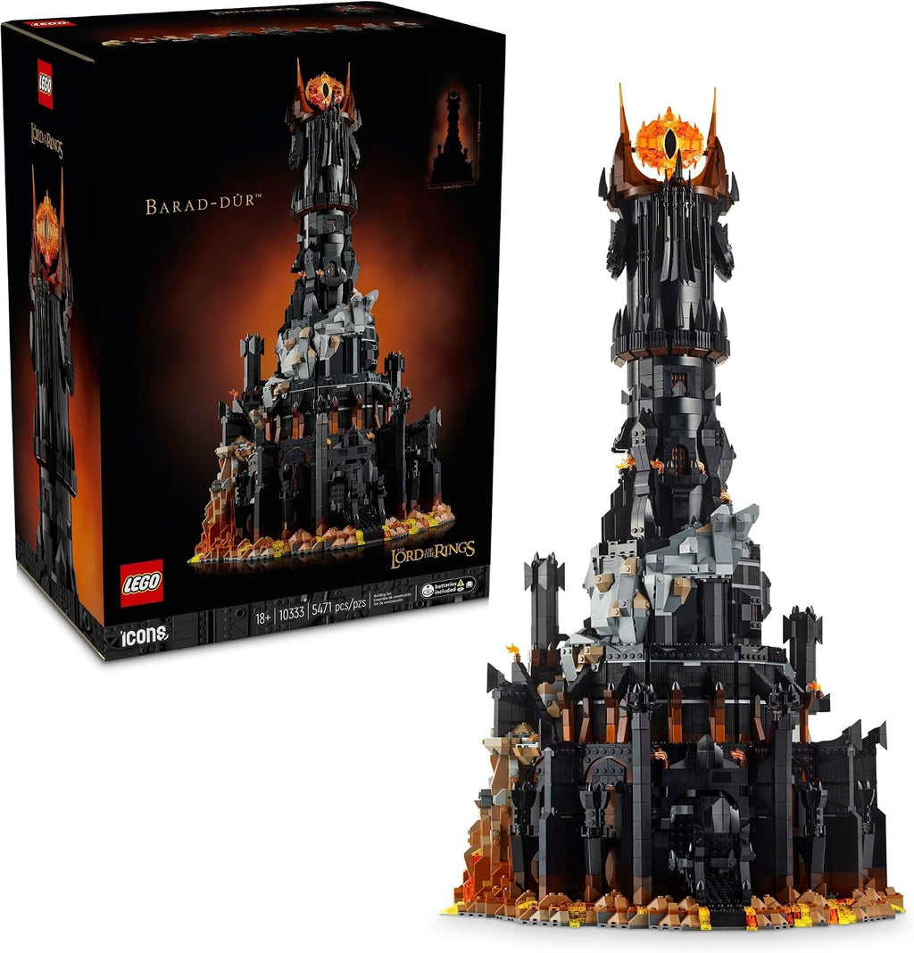 LEGO Icons El Señor de los Anillos: Juego de construcción Barad-dûr para adultos – El Señor de los Anillos coleccionable para fans – Incluye 10 minifiguras – Regalo para hombres y mujeres – 10333