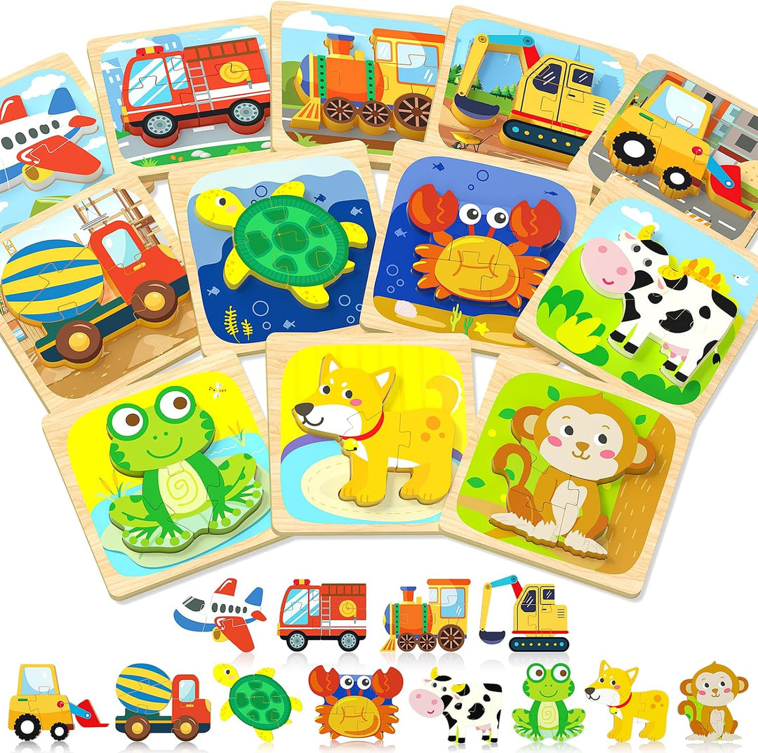 Benresive - Rompecabezas de madera para niños pequeños, regalo para...