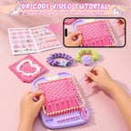 Kit de fabricación de pulseras de la amistad y telar de tejido de bricolaje, más de 500 cuerdas coloridas, bandas y cuentas, regalo creativo de artes y manualidades para niñas de 6 a 12 años, regalo de Navidad ideal para niñas de 5, 6, 7, 8 a 12 años