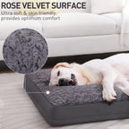 Cama de jaula para perros impermeable, camas para perros medianos, terciopelo rosa, suave, esponjosa, lavable, cama para perros con funda extraíble y parte inferior antideslizante, 35 x 22 pulgadas