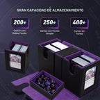 TiMOVO Caja de Deck MTG Commander para YuGiOh TCG CCG Magic Cards, negra+púrpura