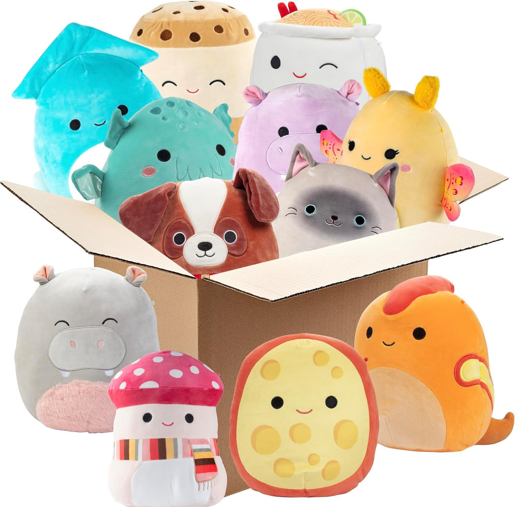 Squishmallows Mystery - Juego de 6 peluches de 10 pulgadas – Paquete oficial de Jazwares suaves y esponjosos, caja ciega sorpresa, regalo coleccionable de fiesta de cumpleaños para niños y niñas