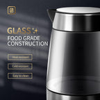 Taylor Swoden - Tetera de vidrio eléctrica para agua caliente para té y café de 1.7 litros, hervidor eléctrico de ebullición rápida, hervidor de agua inalámbrico con apagado automático y protección