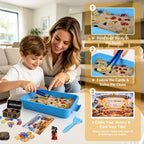 Cofre del tesoro pirata sensorial para niños con arena sensorial