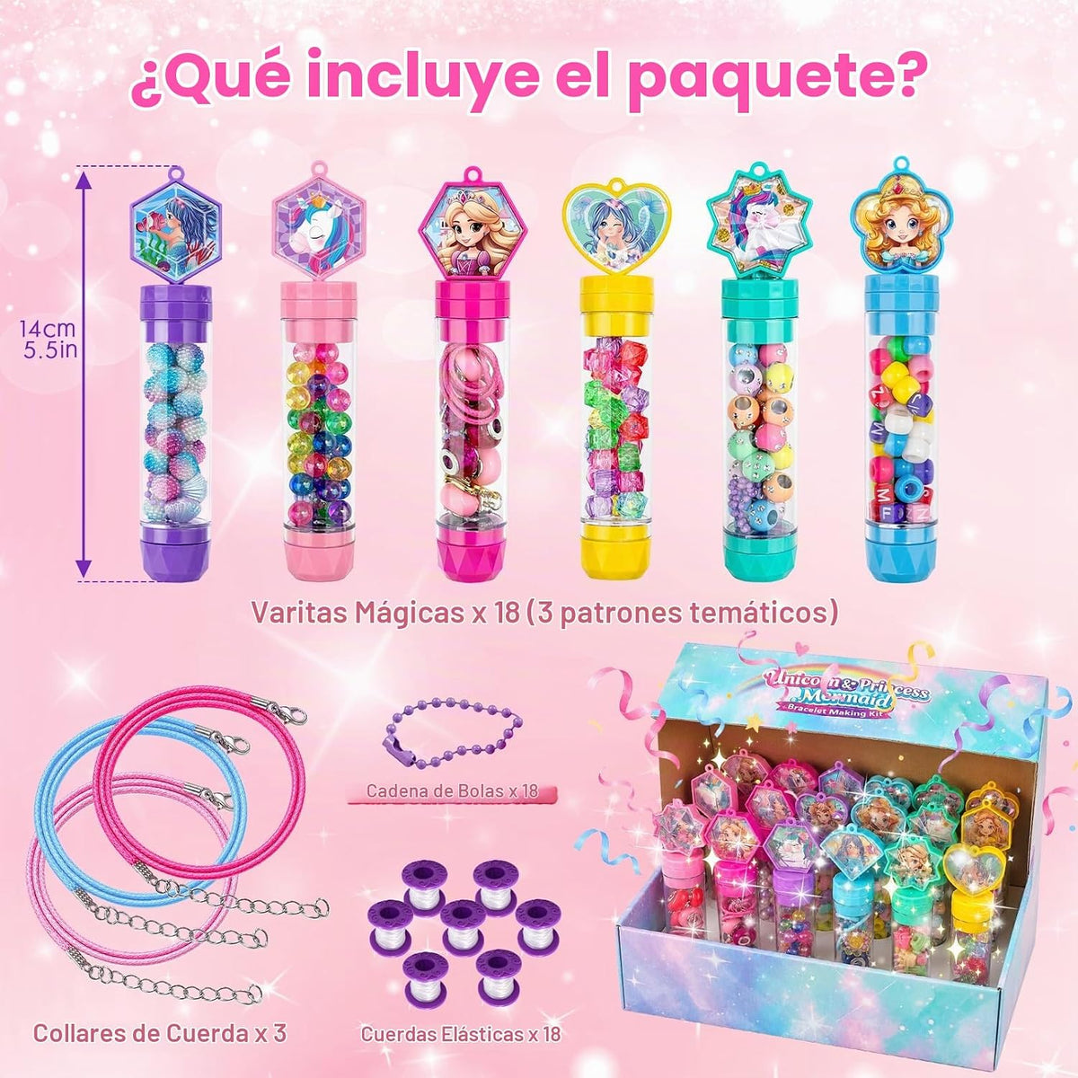 Marlrin 18 Pack Bracelet Wands con Stamps, 3-en-1 Bracelet Making Kit
