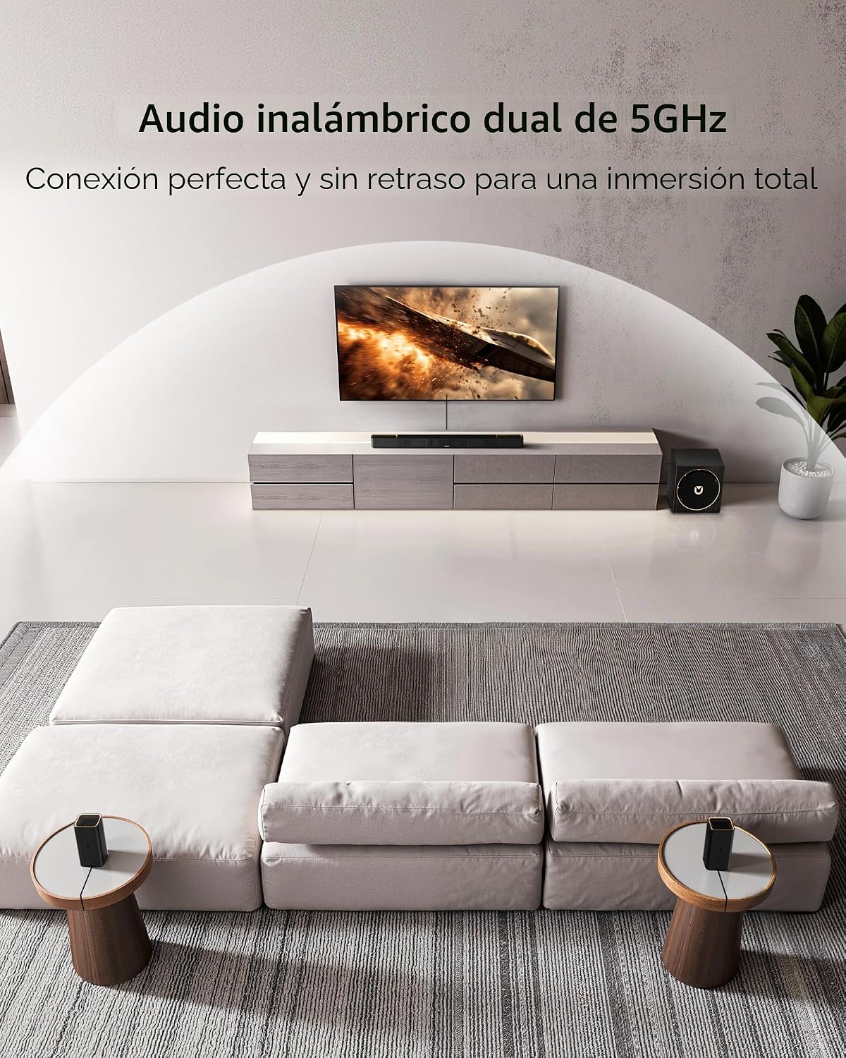 ULTIMEA Skywave X50 5.1.4ch Sistema de sonido envolvente inalámbrado para TV, barra de sonido