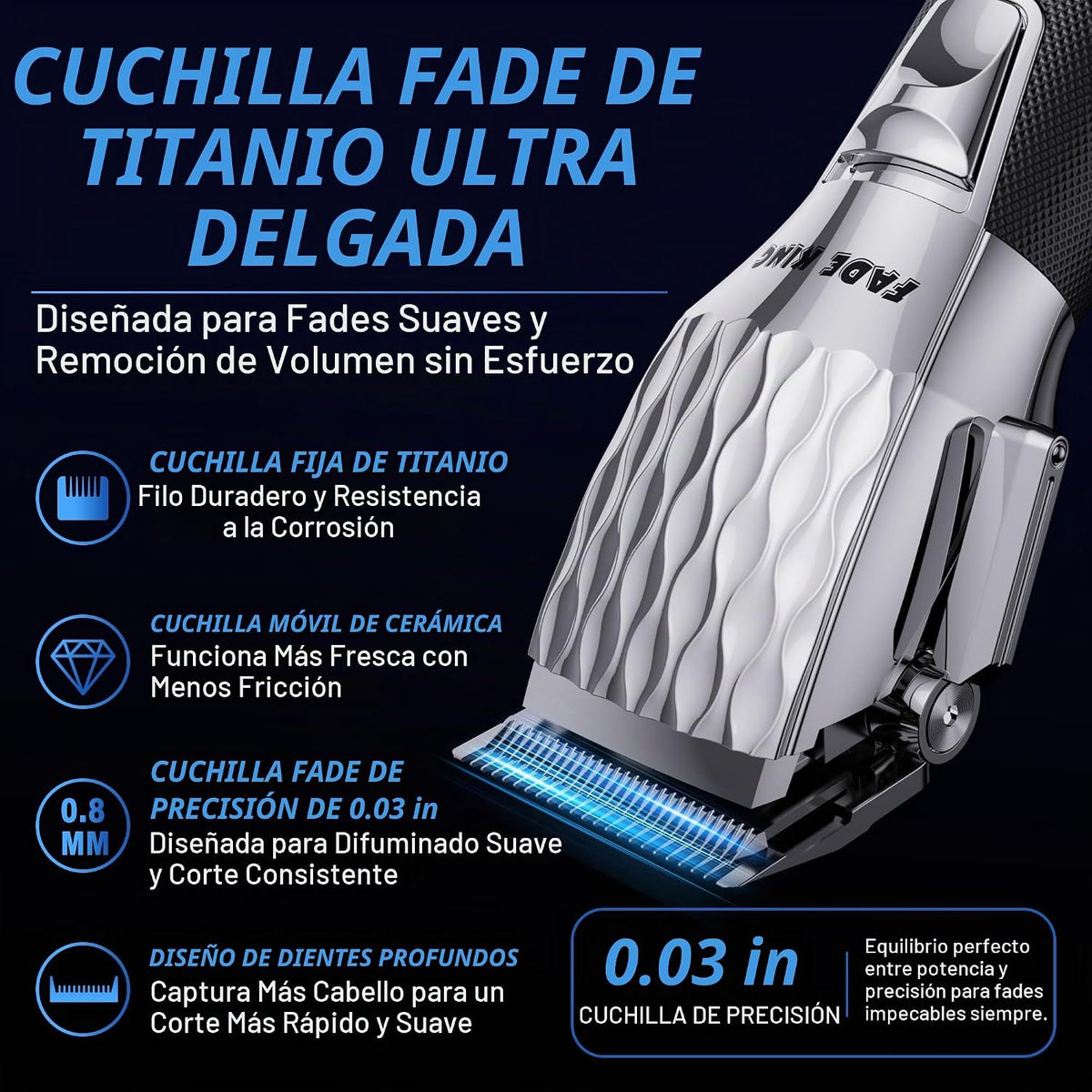 FADEKING® - Kit profesional de cortadora de pelo y barba para hombres, juego de corte y aseo inalámbrico con recortadora de hoja en T sin brecha, recortadora de pelo de peluquería para uso doméstico