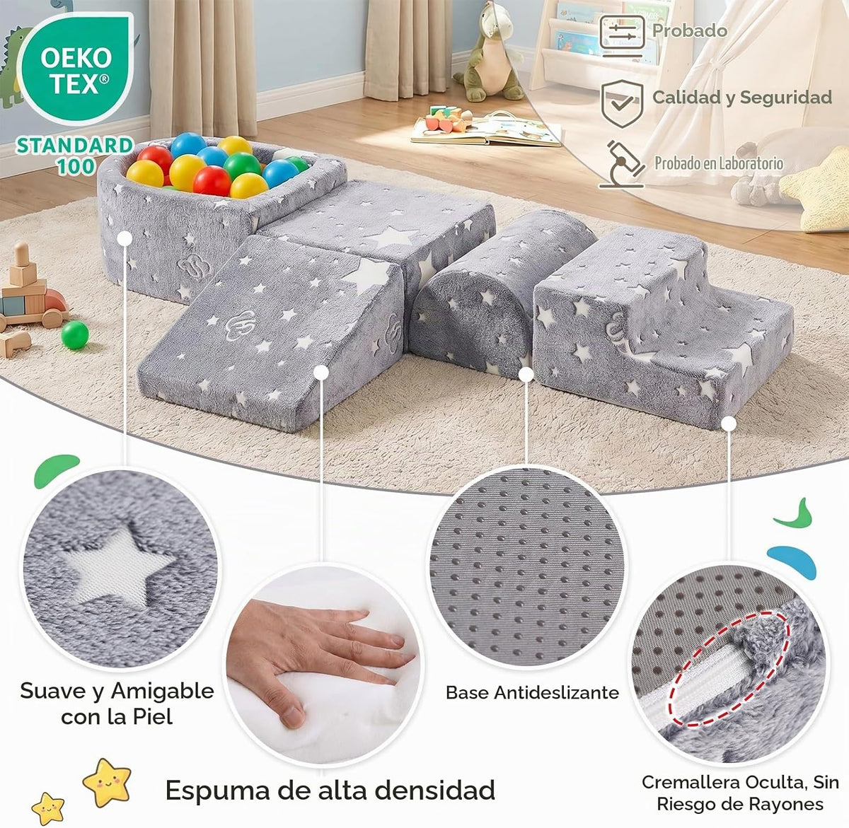 Tiita Kids - Bloques de escalada de 5 piezas con pozo de bolas pequeño