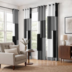 Cortinas opacas de 4 paneles, cortinas geométricas modernas para