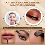 Dienmern Espejo de maquillaje, espejo de tocador recargable 1X/20X con